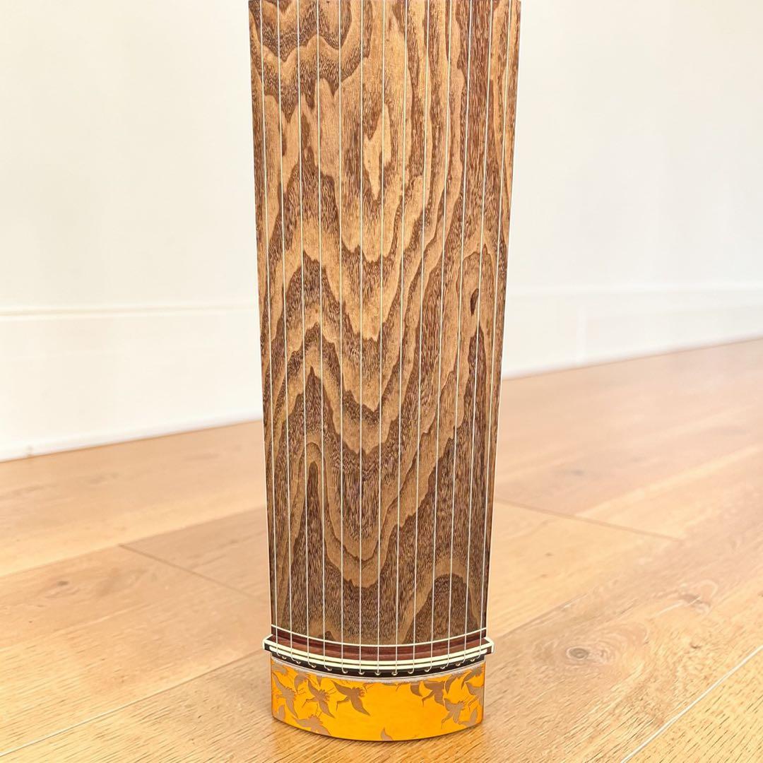 安心配送✨極上美杢 十三弦琴 180cm 刳甲造 綾杉彫 松山銘 高級蒔絵入