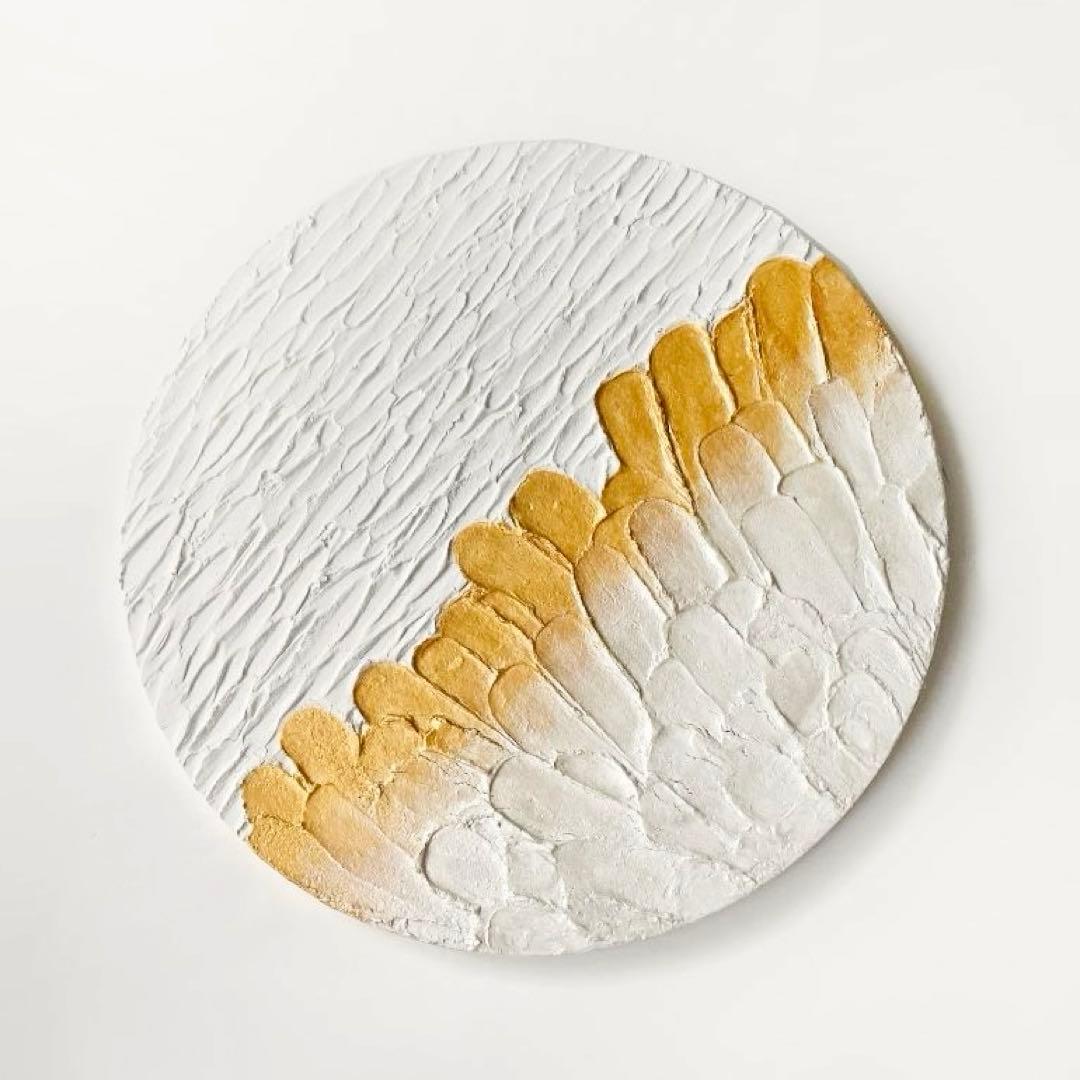 白と金 テクスチャーアート｜30cm｜絵画　大きい　アートパネル　モダン　北欧