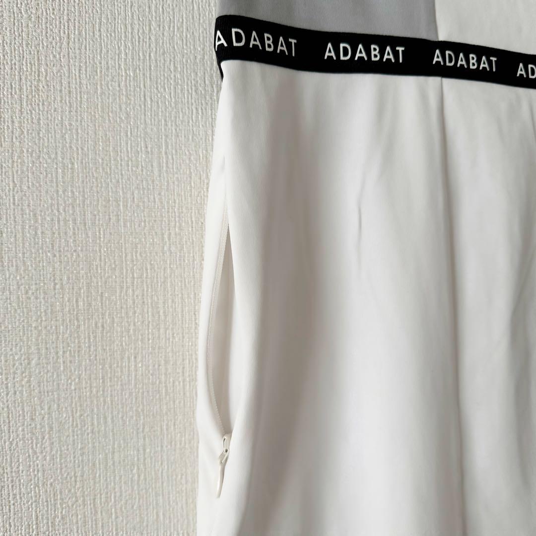 【美品】アダバット レディースゴルフワンピース グレーホワイト