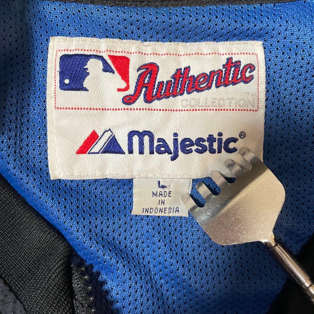 Majestic製 MLB公式 ニューヨークメッツプルオーバーハーフジップL