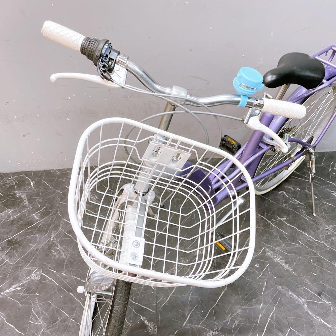 配送価格【908】《関西 引き取り》子供用自転車 子供車 パープル 24インチ