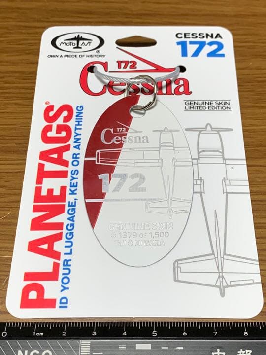 セスナ C172 タグ キーホルダー 赤白 Planetags Cessna