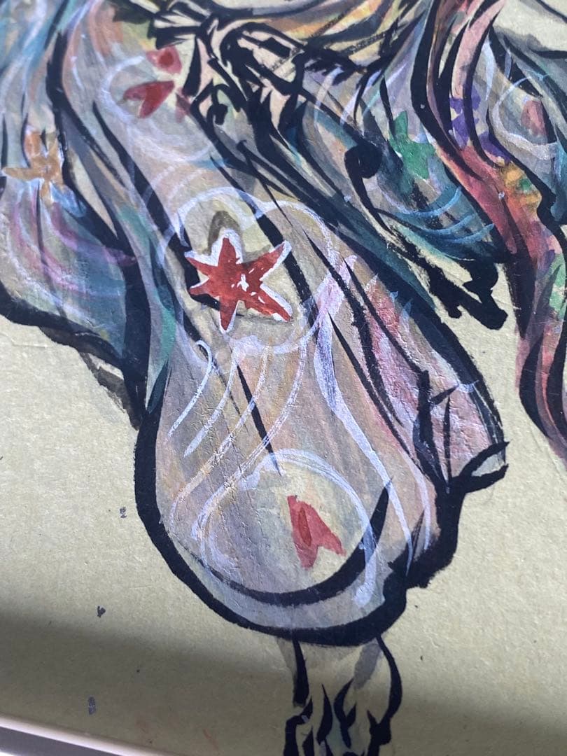 2882❣️近藤　大理　　絵画　　飛天・笛を取了花童子