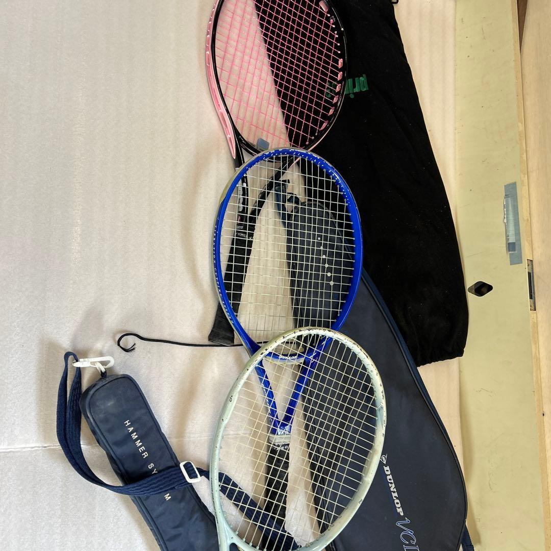 メーカーばらばらテニスラケット ピンク3本セット