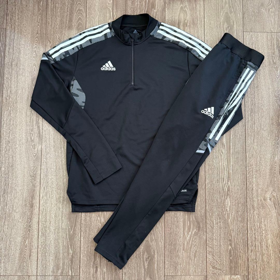 美品 adidas アディダス サッカー トレーニングウェア ジャージ 上下 L