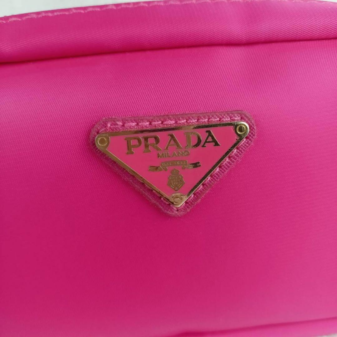 PRADA ノベルティ ナイロン ピンク ポーチ ボックス型