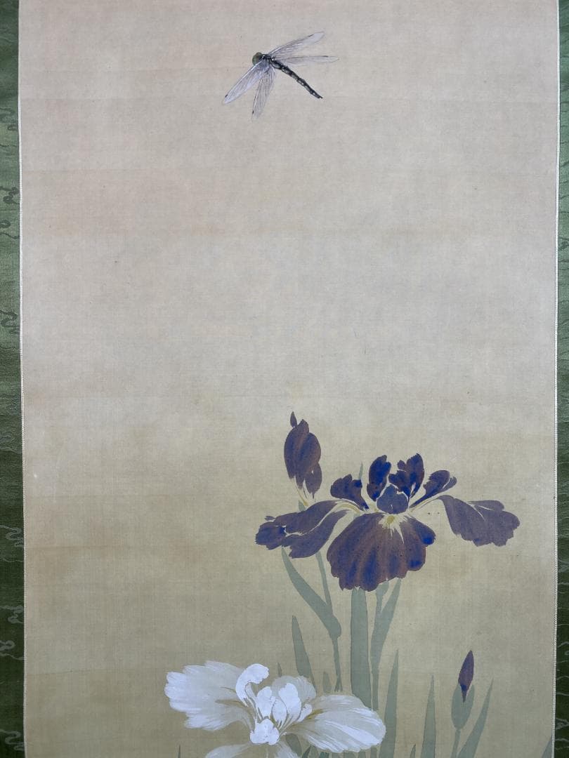 ク*コ様 尾竹国観『蜻蛉と菖蒲』新潟 花鳥 尾竹三兄弟 師小堀鞆音 高橋太華 掛