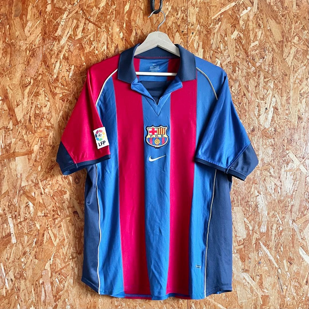R*i様 NIKE 01/02 FCバルセロナ 襟付き ゲームシャツ サッカーシ