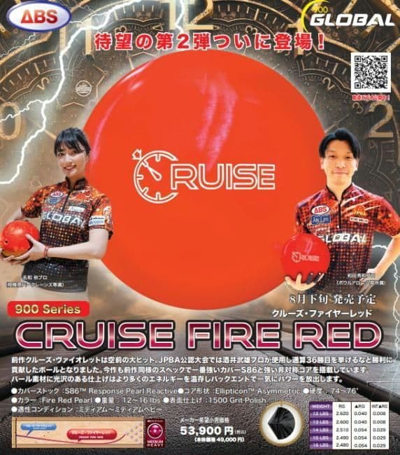 900グローバル クルーズ・ファイヤーレッド 15ポンド4オンス