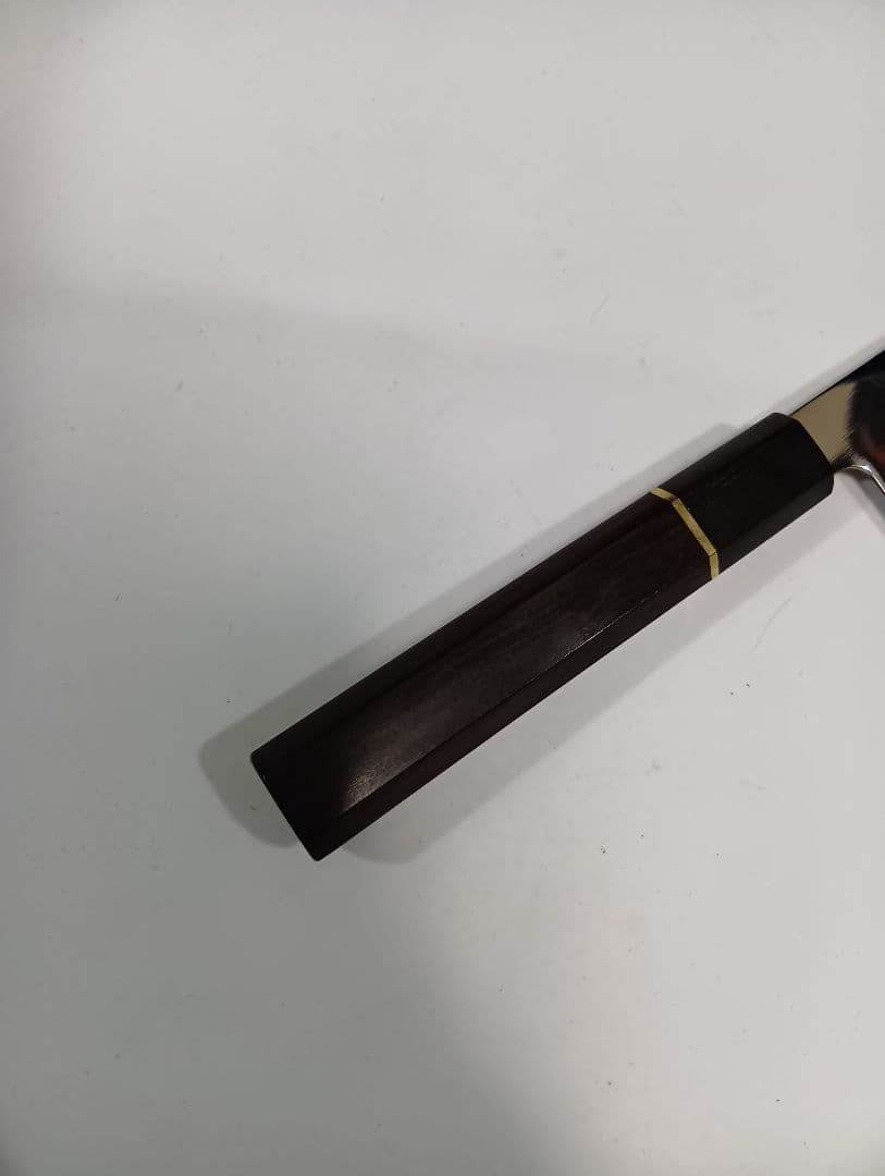 ステン本焼V金10号鋼 全鋼 牛刀 240mm 包丁 VG10 両刃 黒檀八角柄
