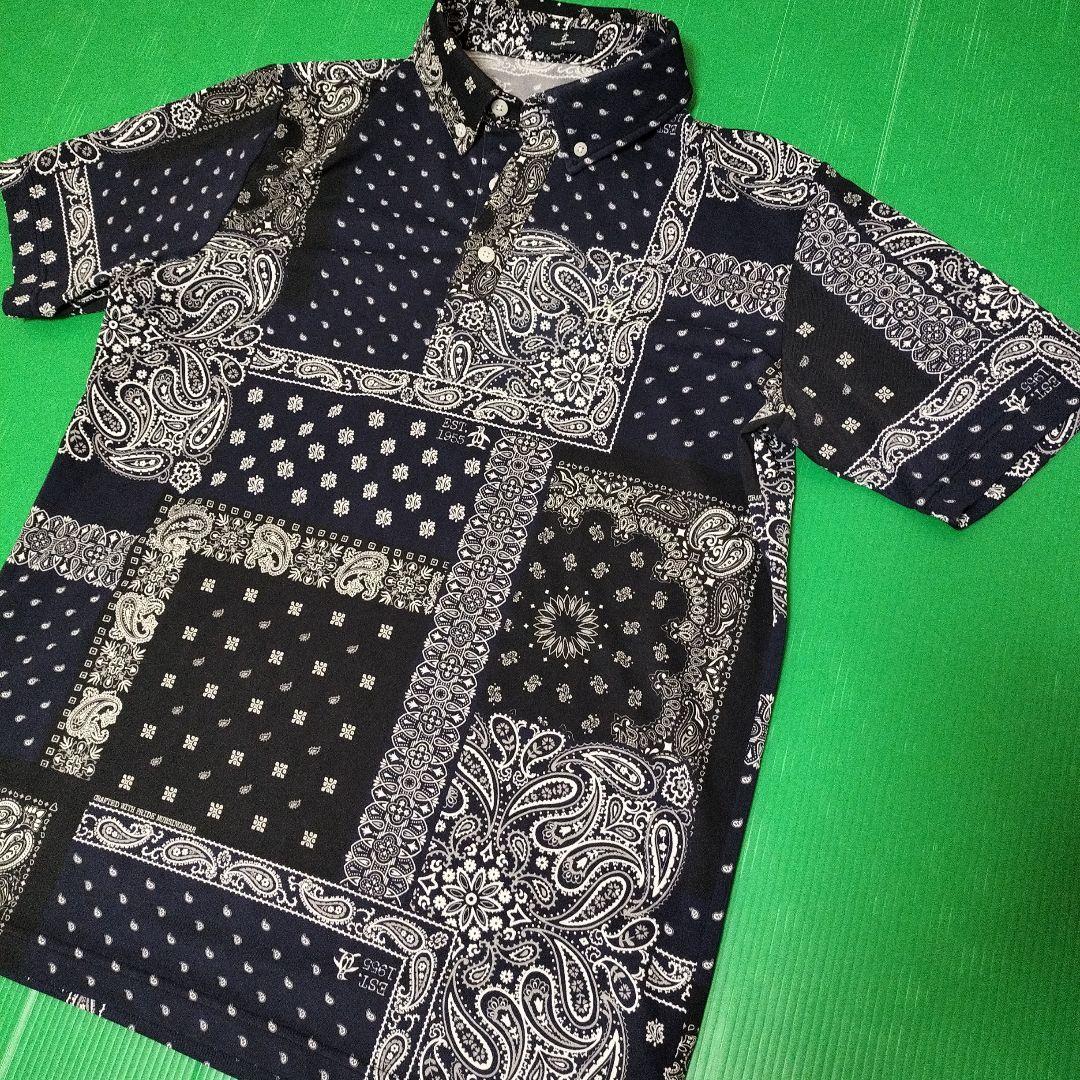 Munsingwear ペイズリー柄　ポロシャツ Lサイズ