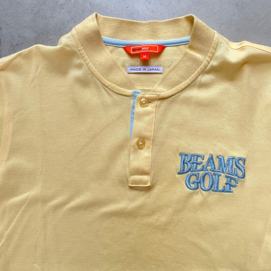 BEAMS GOLF ビームスゴルフ　刺繍ロゴ　ポロシャツ　ヘンリーネック