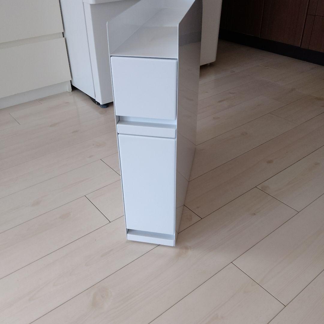 隠せる調味料ラックタワー2段 towerスリムコンロ横 隙間収納白おしゃれ