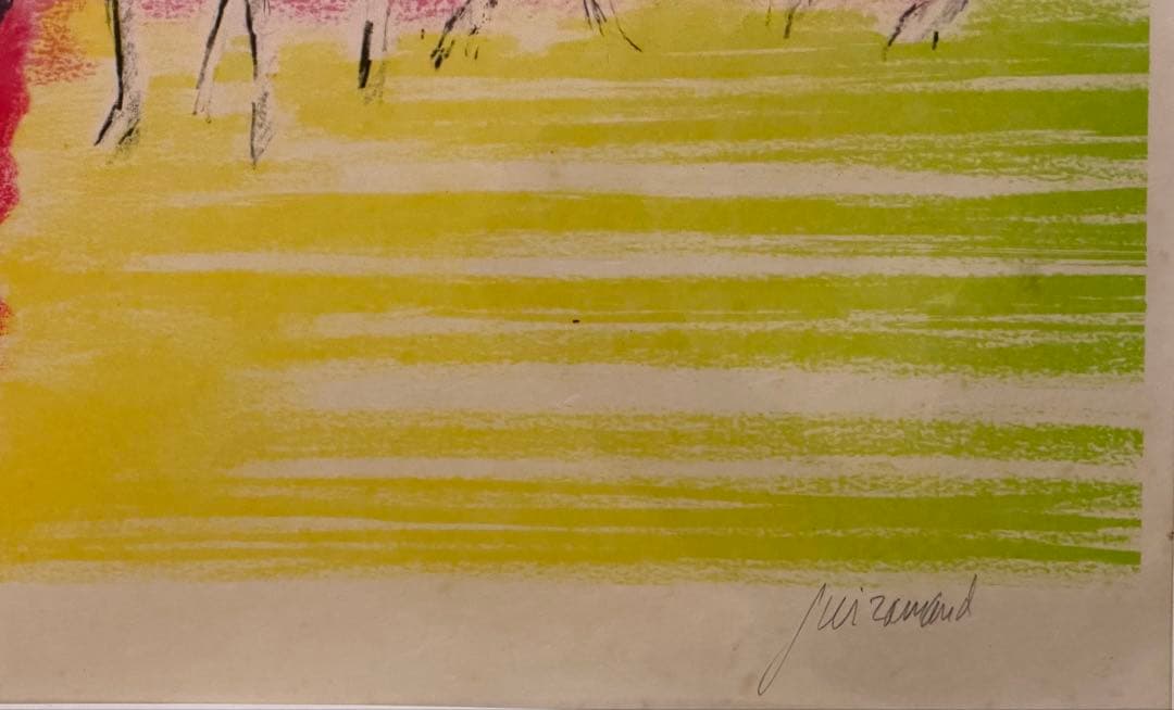 ポール・ギラマン 「五匹の馬」装飾画 版画 額装 インテリア #269-1