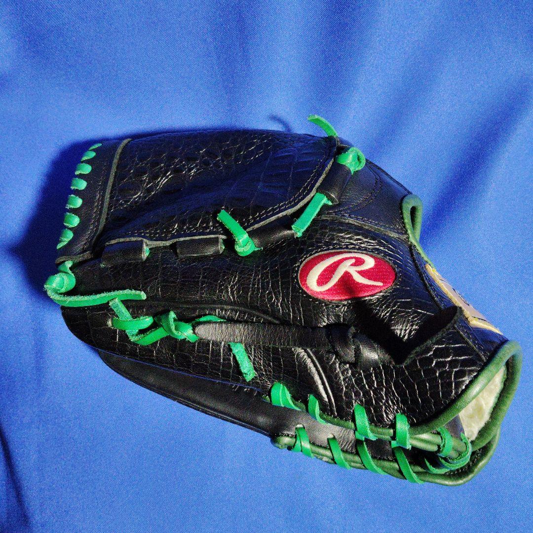 ローリングス 軟式野球グローブ 黒/緑　プロプリファード　左投げ投手用