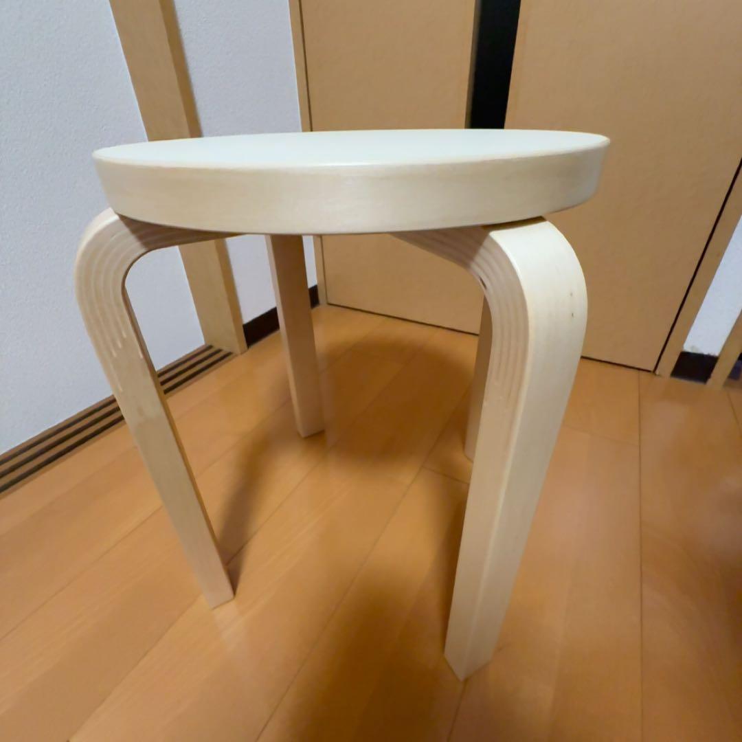 【未使用】artek stoolＥ60 scope別注リノリウム4本脚　パール