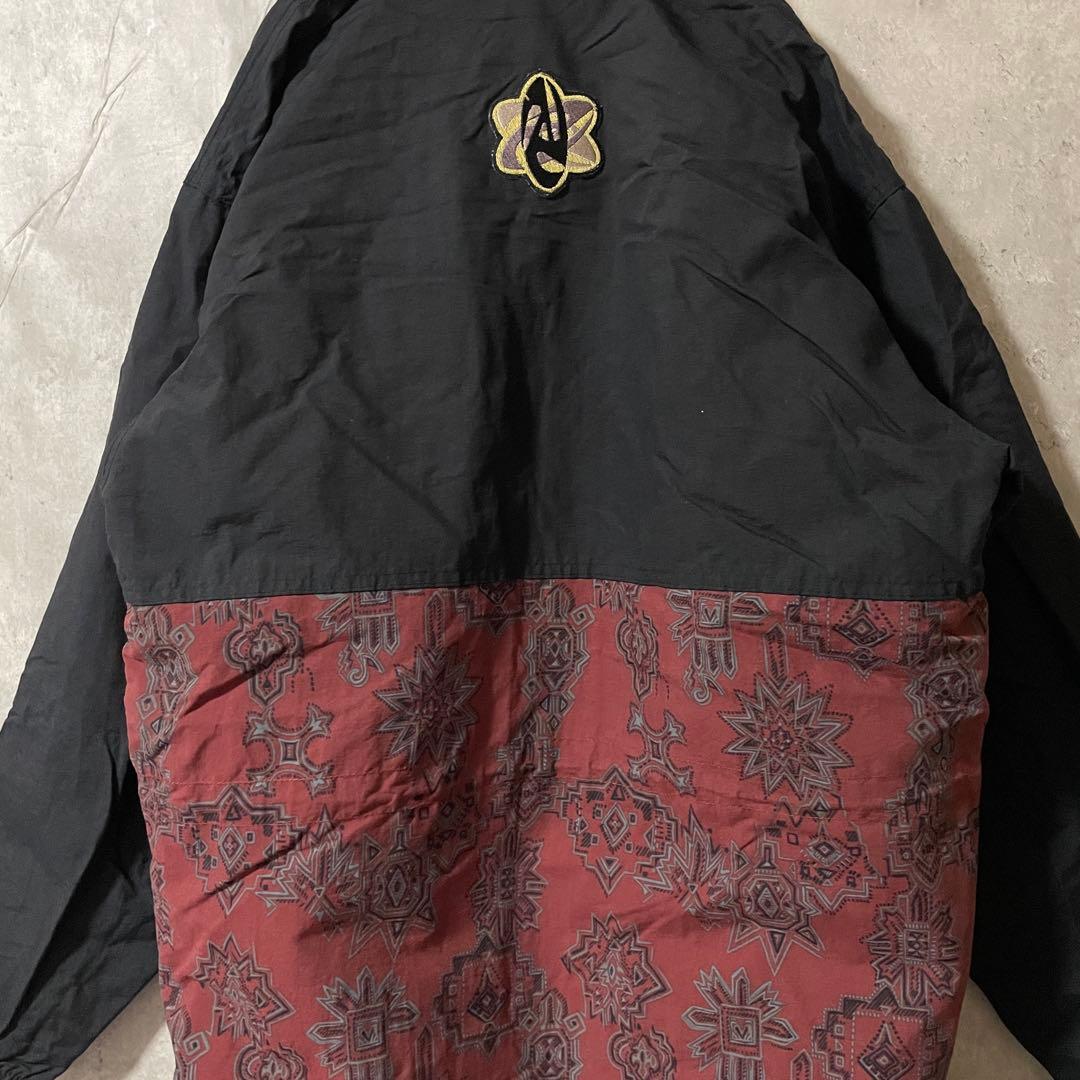 Burtonバートンスキーウェアスノーボードジャケットハーフジップ紺ネイビー赤