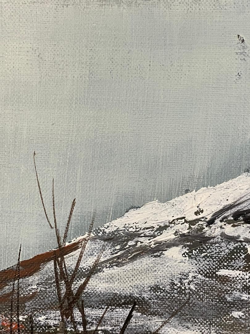 「真作」竹内敏彦『アルプス風景』風景画　油彩画　額装　サイン有り　F6号