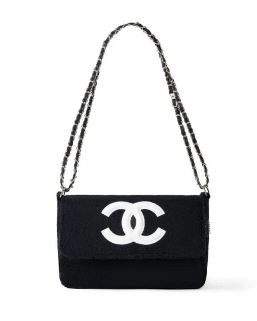 は*や様 CHANEL シャネル ミニバッグ ポーチ ブラック×ホワイトロゴ