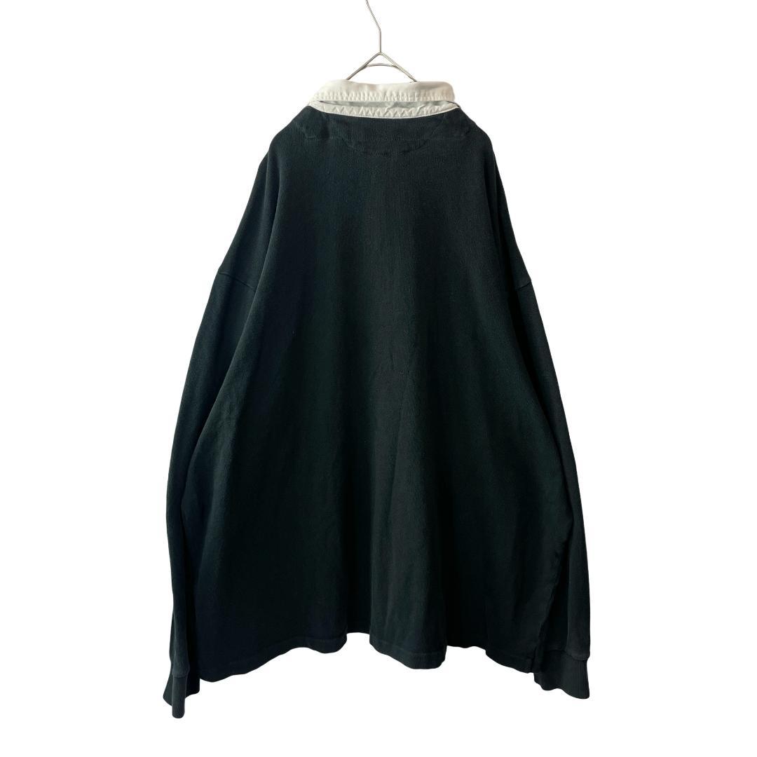 90s-00s ポロバイラルフローレン ラガーシャツ ラグビーシャツ 黒 3XL