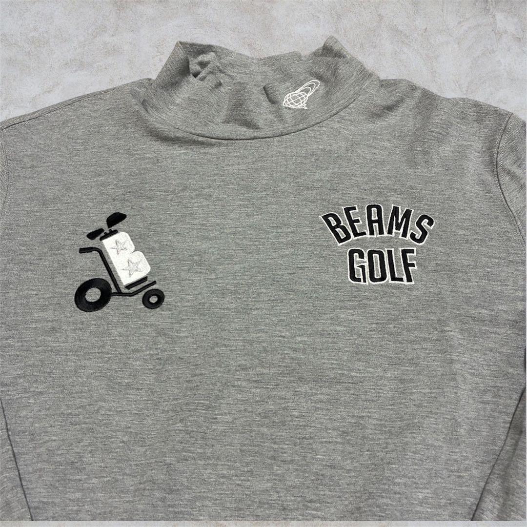 美品 BEAMS GOLF ビームス 長袖モックネック Lサイズ グレー