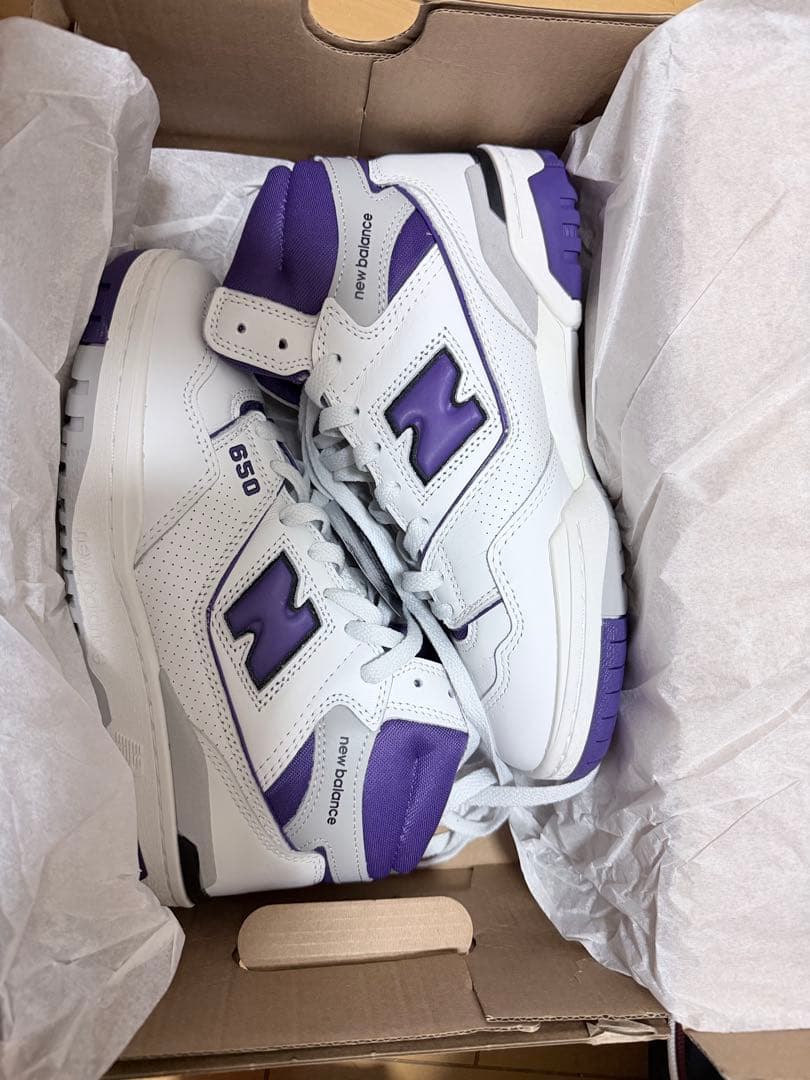 今月末まで値下げ！New Balance 650 ホワイト/パープル23.5cm
