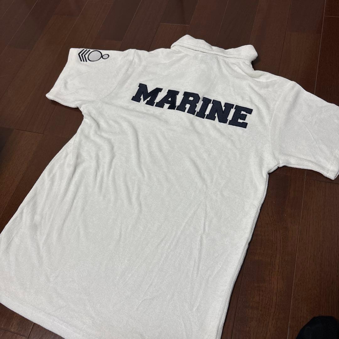 新品 MUTAMRINE ムータマリン　ホワイト ポロシャツ 刺繍ロゴ