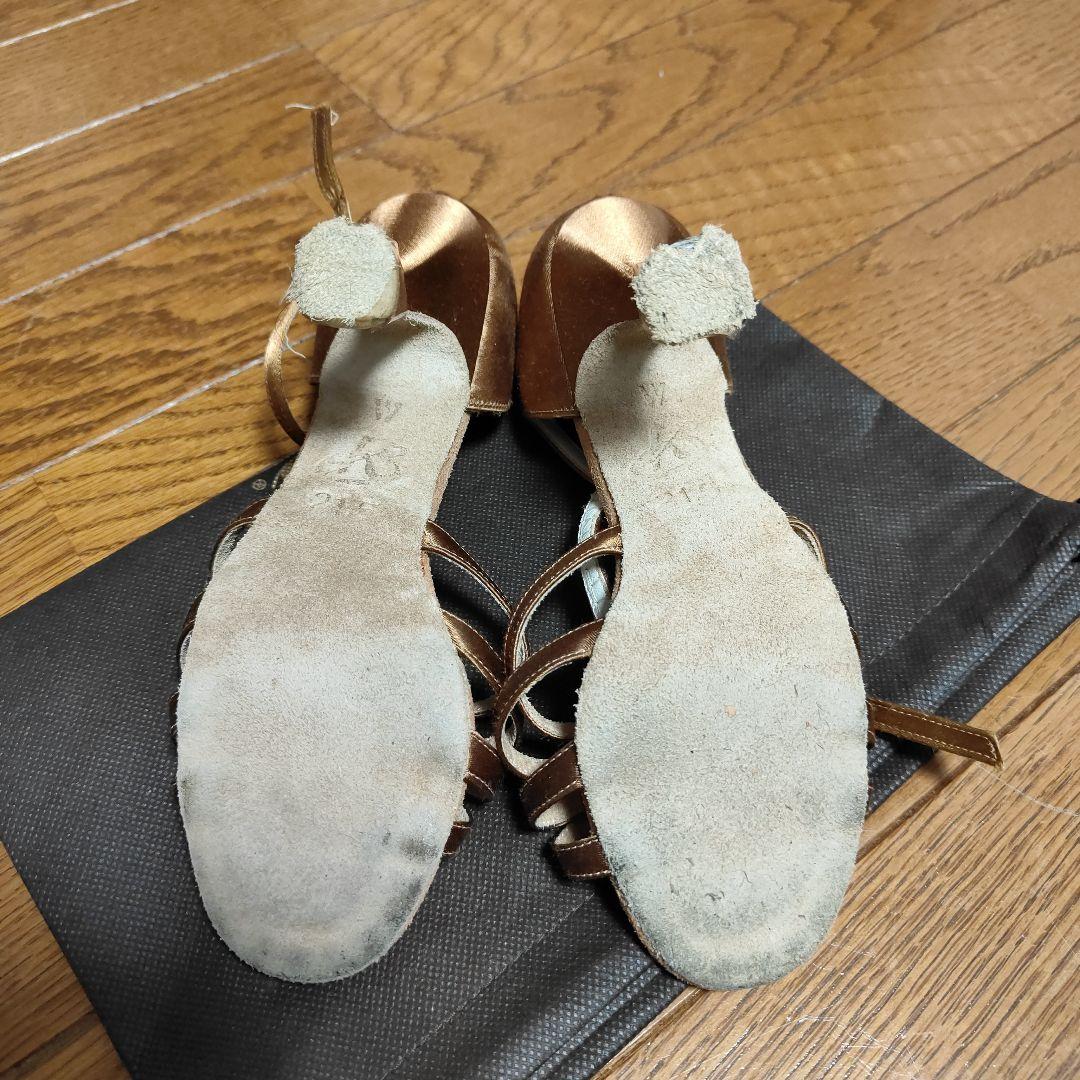 お値下げいたしました。ケント社交ダンスシューズ ブラウン ワイド21.5ｃｍ☆