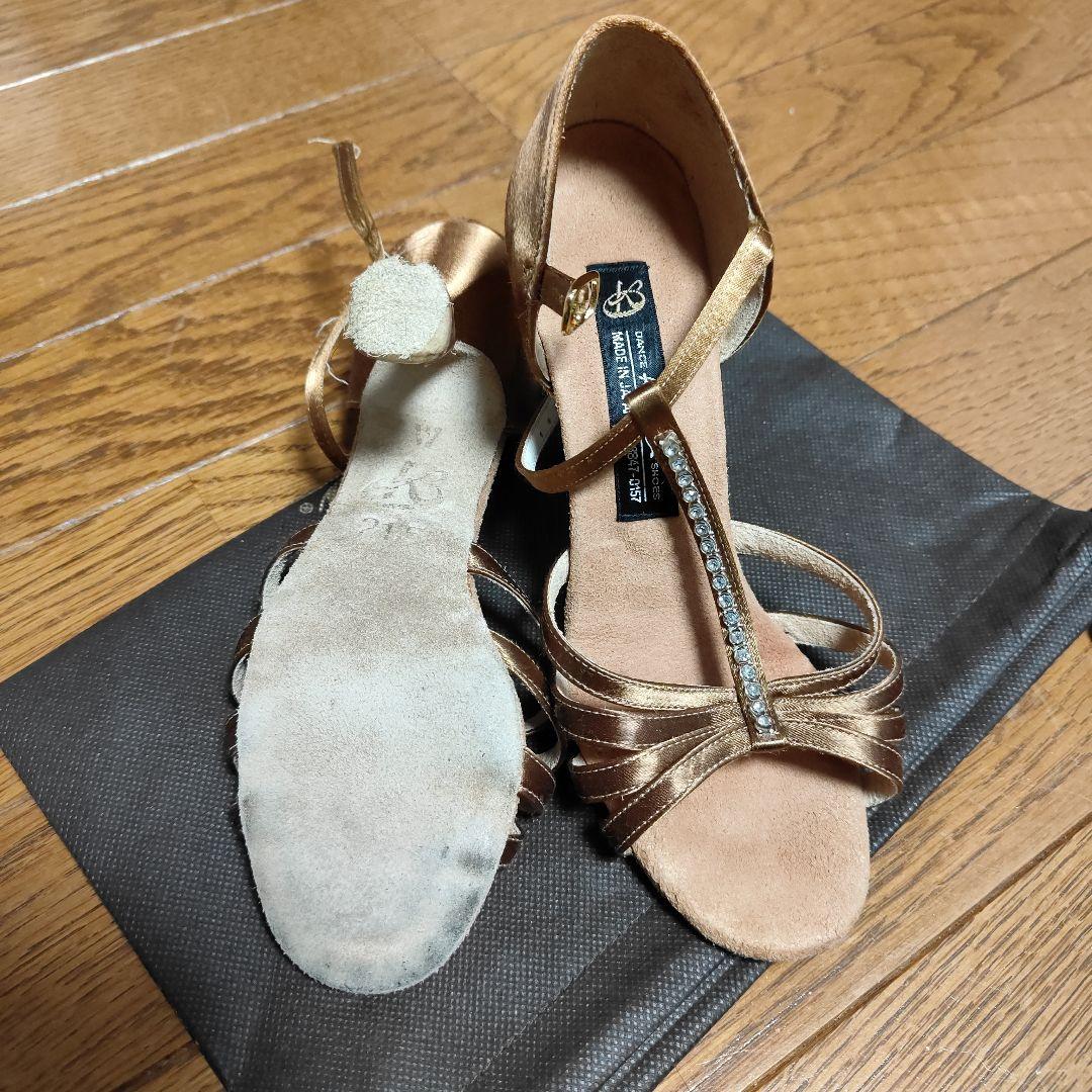 お値下げいたしました。ケント社交ダンスシューズ ブラウン ワイド21.5ｃｍ☆