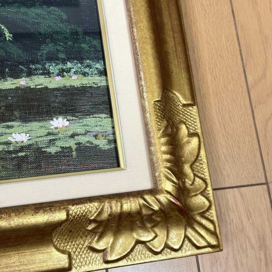 佐々木友 睡蓮の池 日本美術 絵画 風景 油絵 油彩 L
