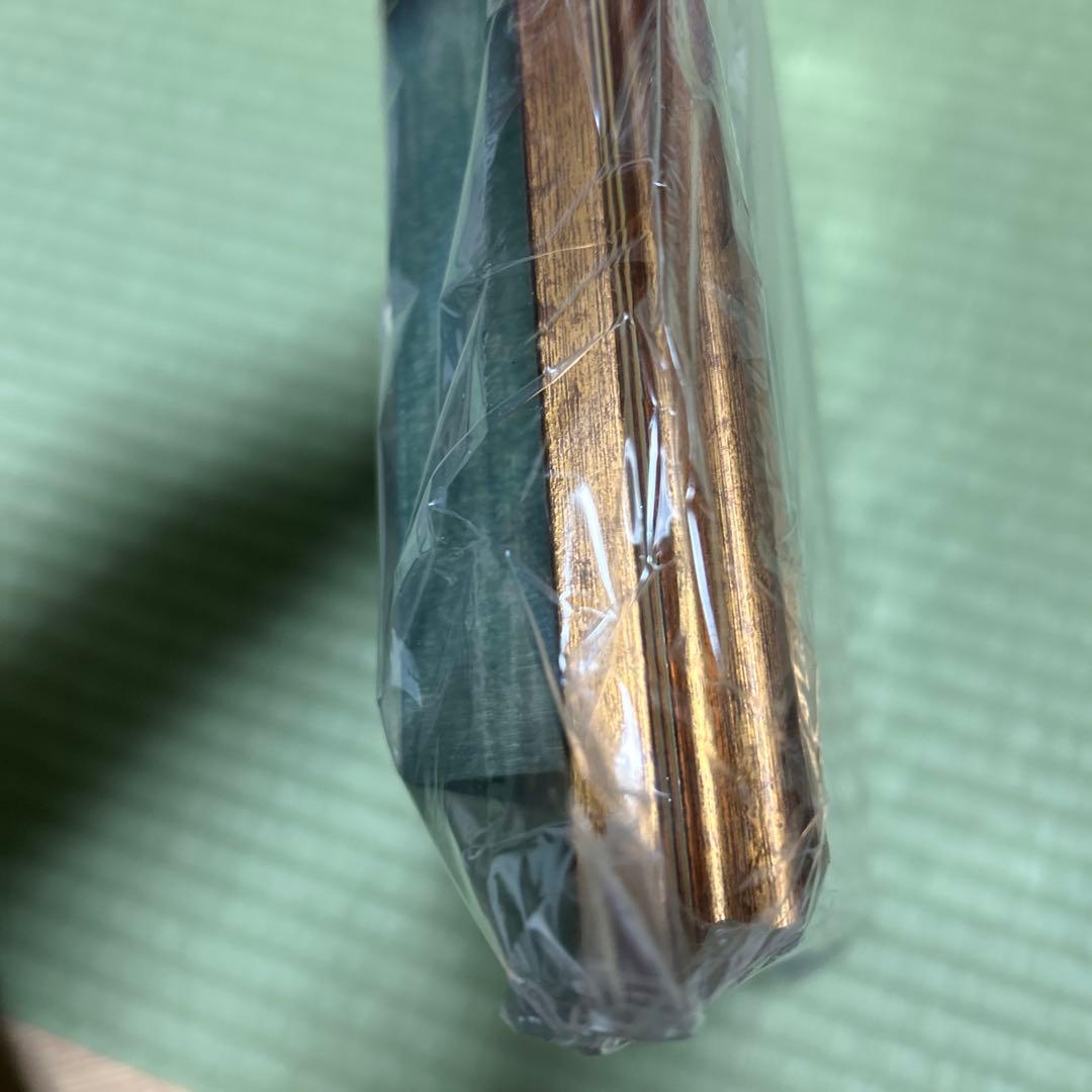 山と川の風景画 金色フレーム