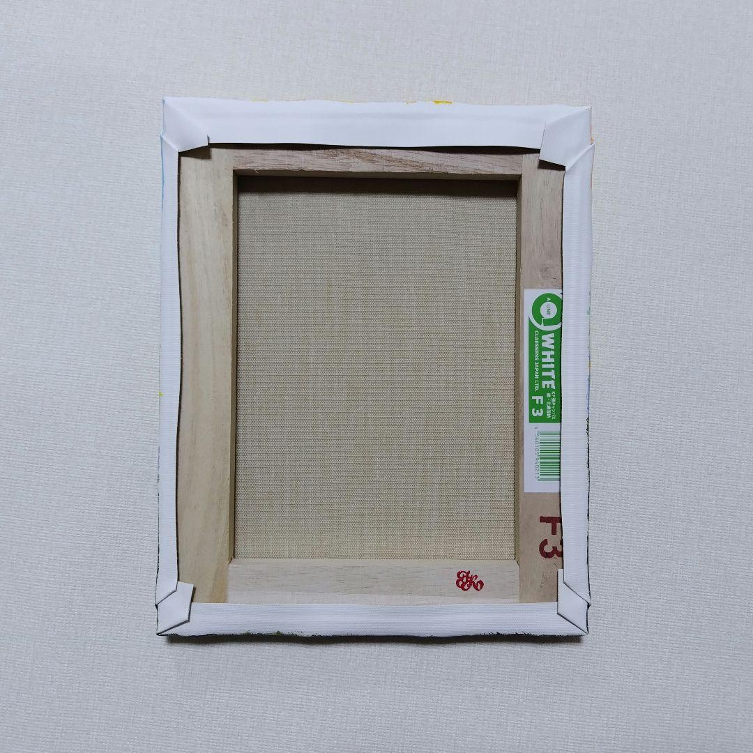【ミモザの咲く家】アクリル画 F3 風景画 絵画