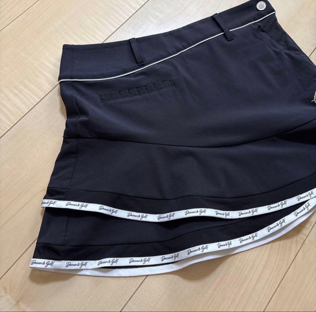 デサント【LUXE】ゴルフ　モックネックシャツ　スカート　上下2点セット　L/M
