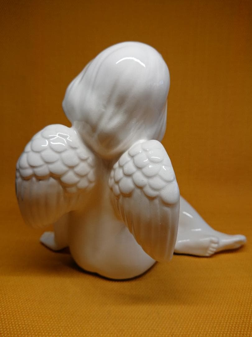 【美品】人形　天使　陶器　オブジェ　置物　インテリア　工芸品　美術品　A3113