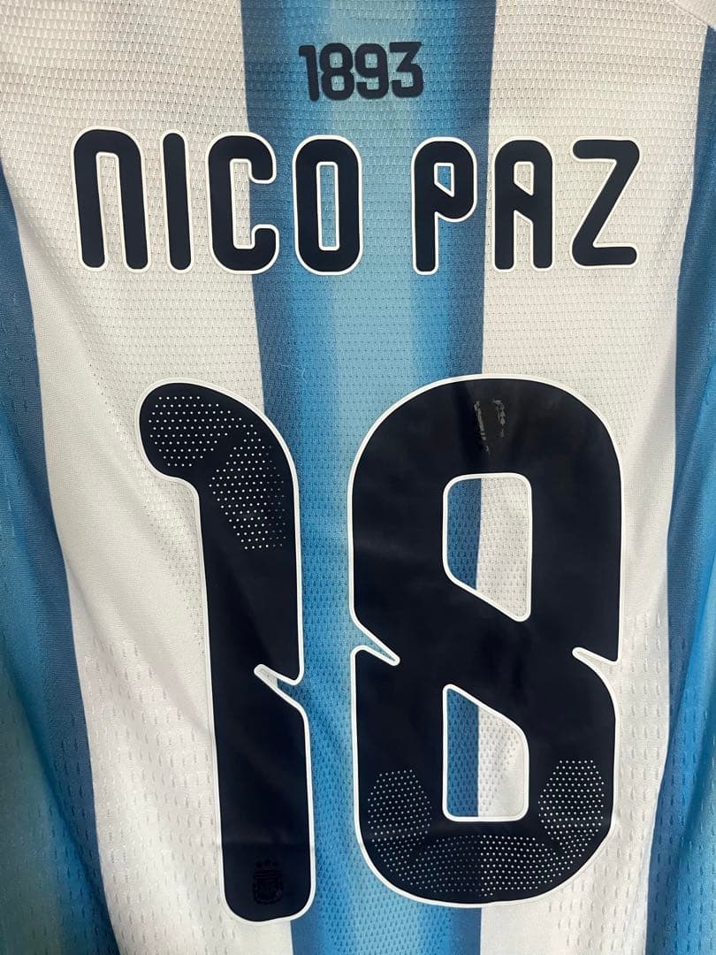 【新品未使用】ニコパス　アルゼンチン代表　選手仕様2026ホーム長袖フルパッチ