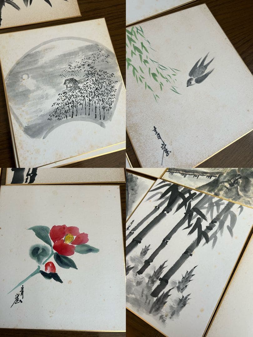 絵 色紙 37点 掛け軸 7点 置物 1点まとめ売り ジャンク