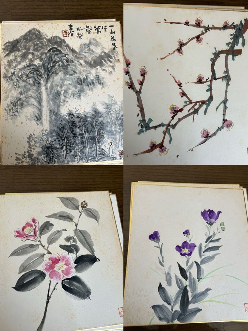 絵 色紙 37点 掛け軸 7点 置物 1点まとめ売り ジャンク