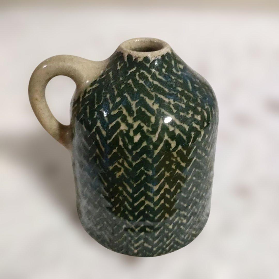 【SALE】島岡 桂　縄文象嵌扁　壷