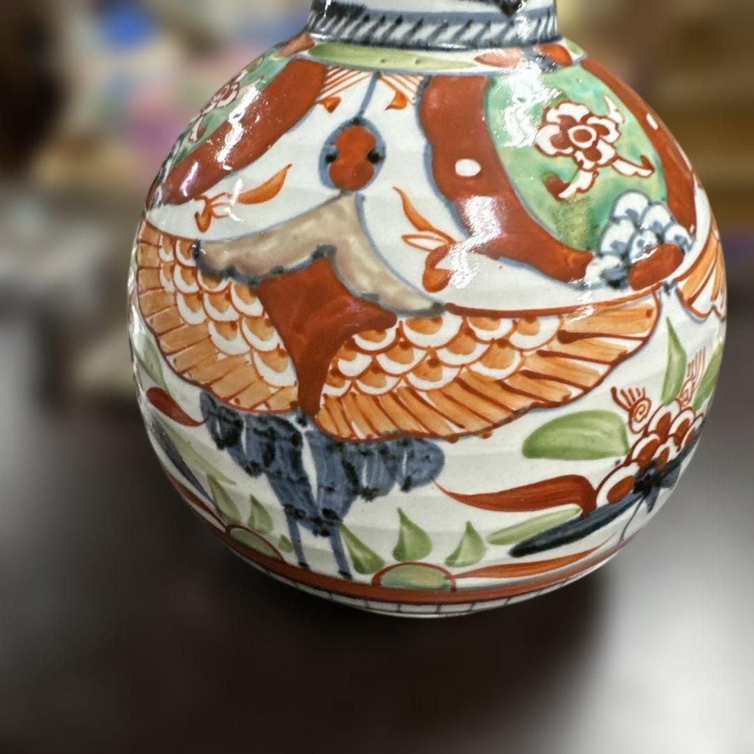 骨董　蔵出し　古伊万里？　陶磁器 花瓶 鳥のデザイン
