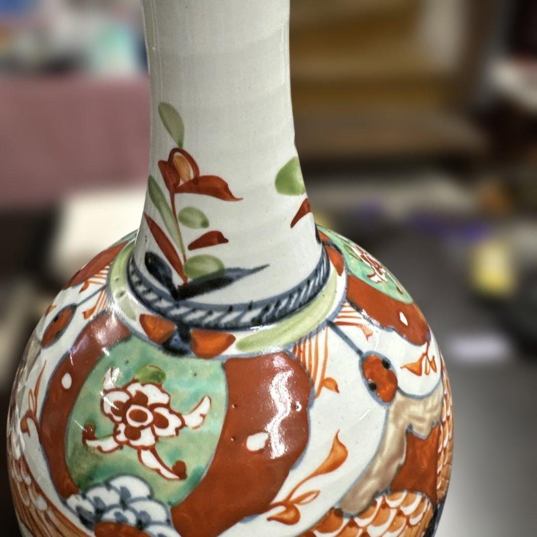 骨董　蔵出し　古伊万里？　陶磁器 花瓶 鳥のデザイン