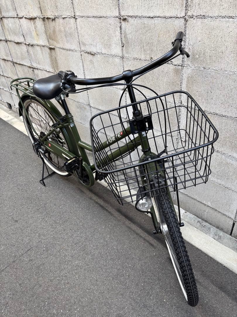 <両タイヤ新品、ビックサドル新品>シティサイクル　グリーン
