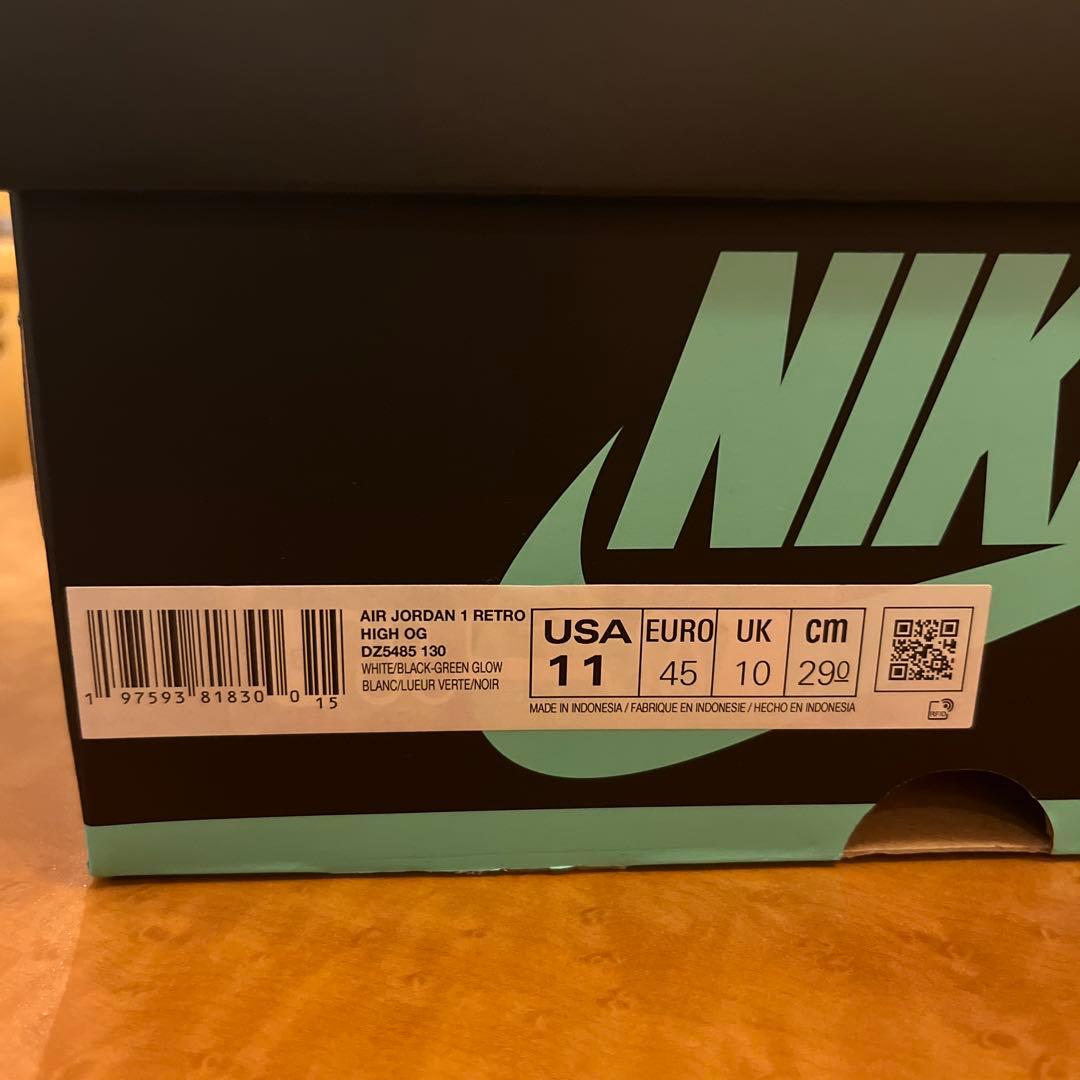 シューズ(男性用) AIR JORDAN 1 RETRO HI OG GREEN GLOW 29.0