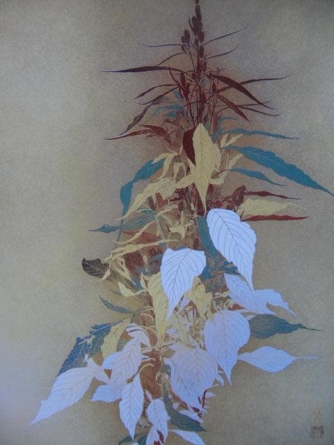 田渕俊夫、【秋意】、希少な画集画、新品高級額 額装付、状態良好