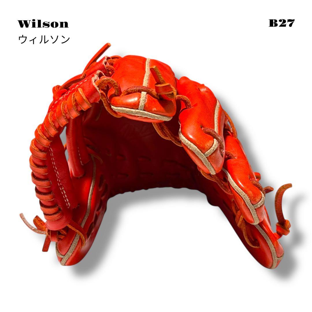★限定出品★ Wilson ウィルソン グローブ グラブ 硬式 野球 内野手 赤
