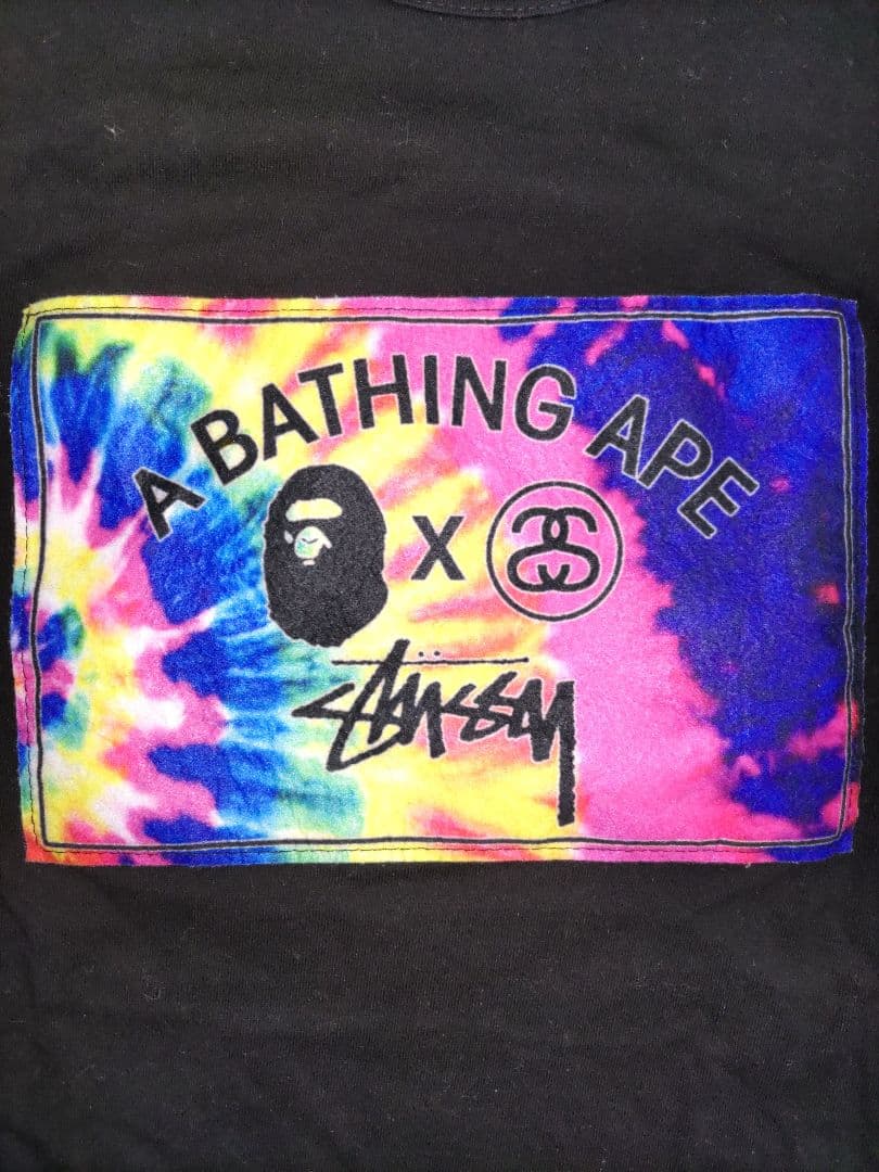 A BATHING APE x STUSSY Tシャツ L