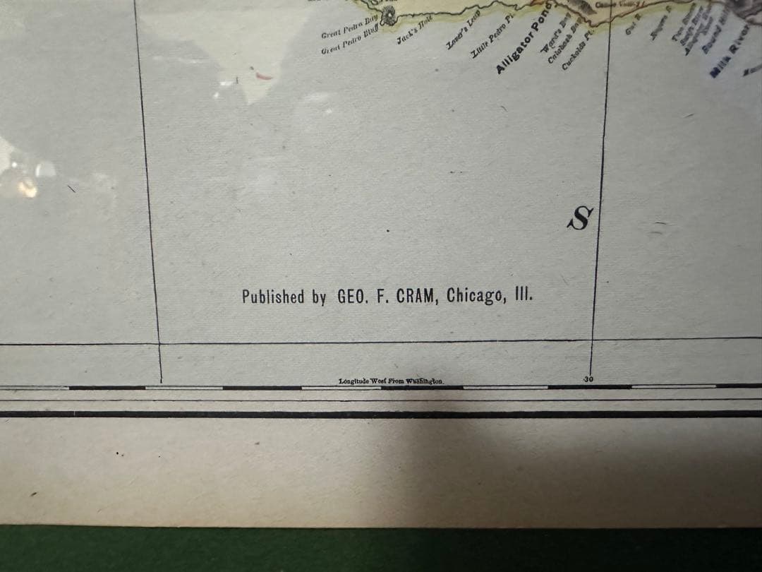 1901年 e F Cram 「JAMAICA」アンティーク 地図