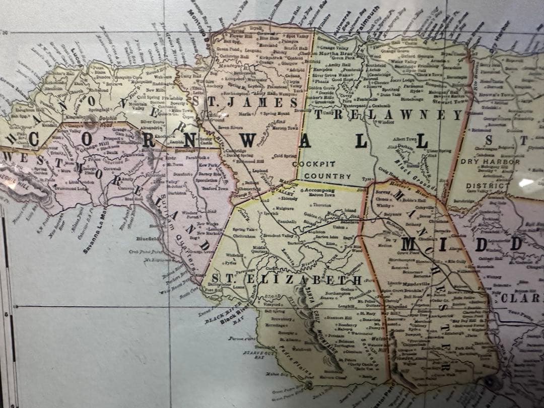 1901年 e F Cram 「JAMAICA」アンティーク 地図