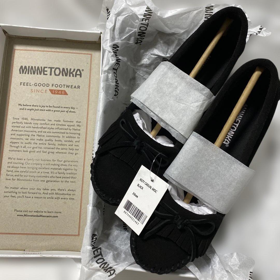 ミネトンカMINNETONKA キルティKILTYモカシン 23㎝ブラック