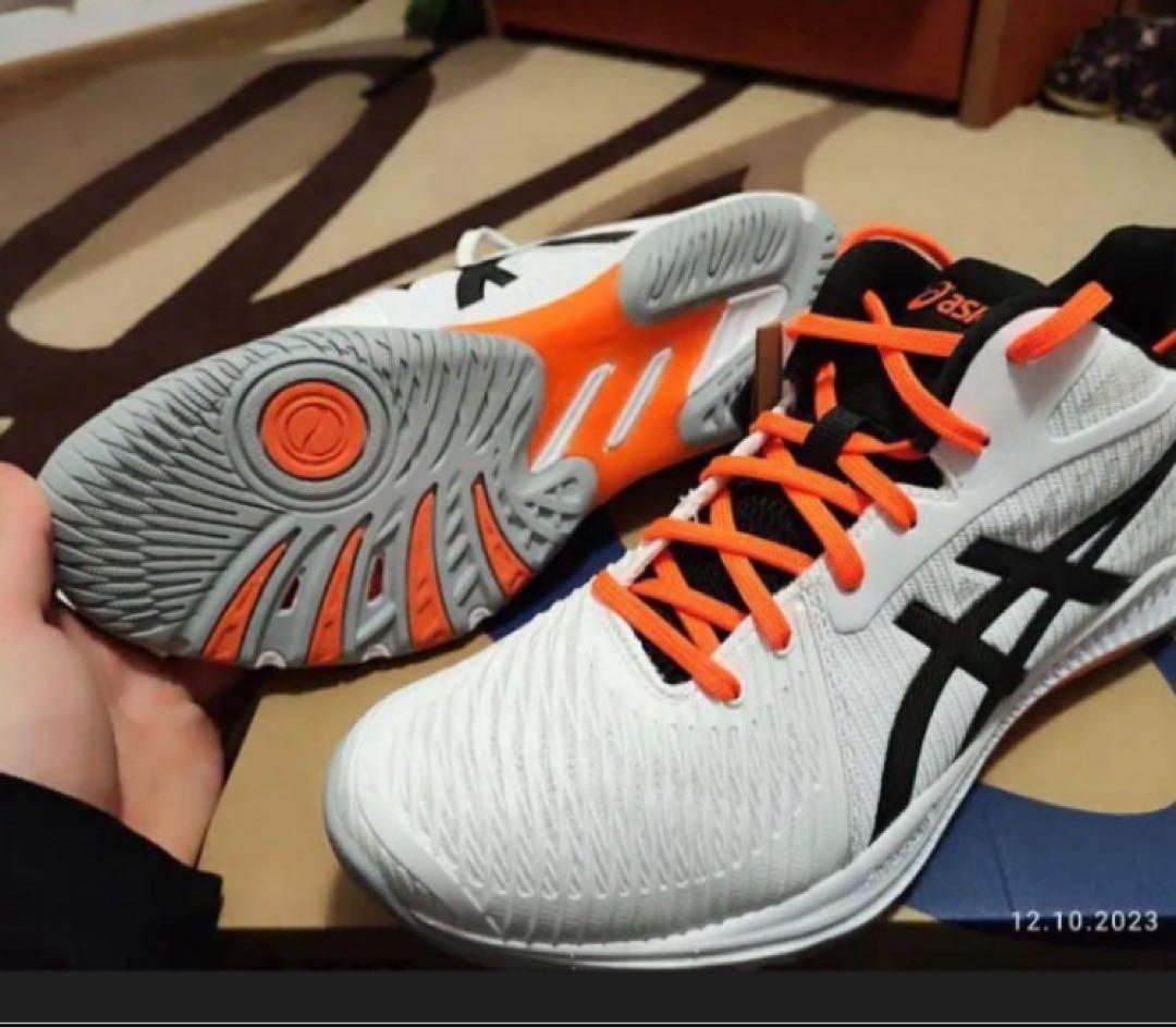 ASICS バレーボールシューズ ネットパーナー ホワイト/ブラック　海外限定