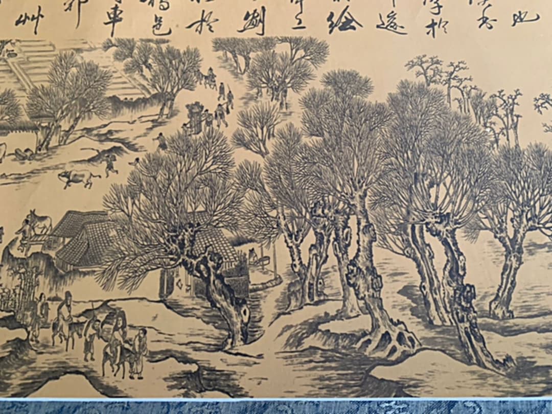 清明上河園図 掛軸　美術品　レア　インテリア　美術品